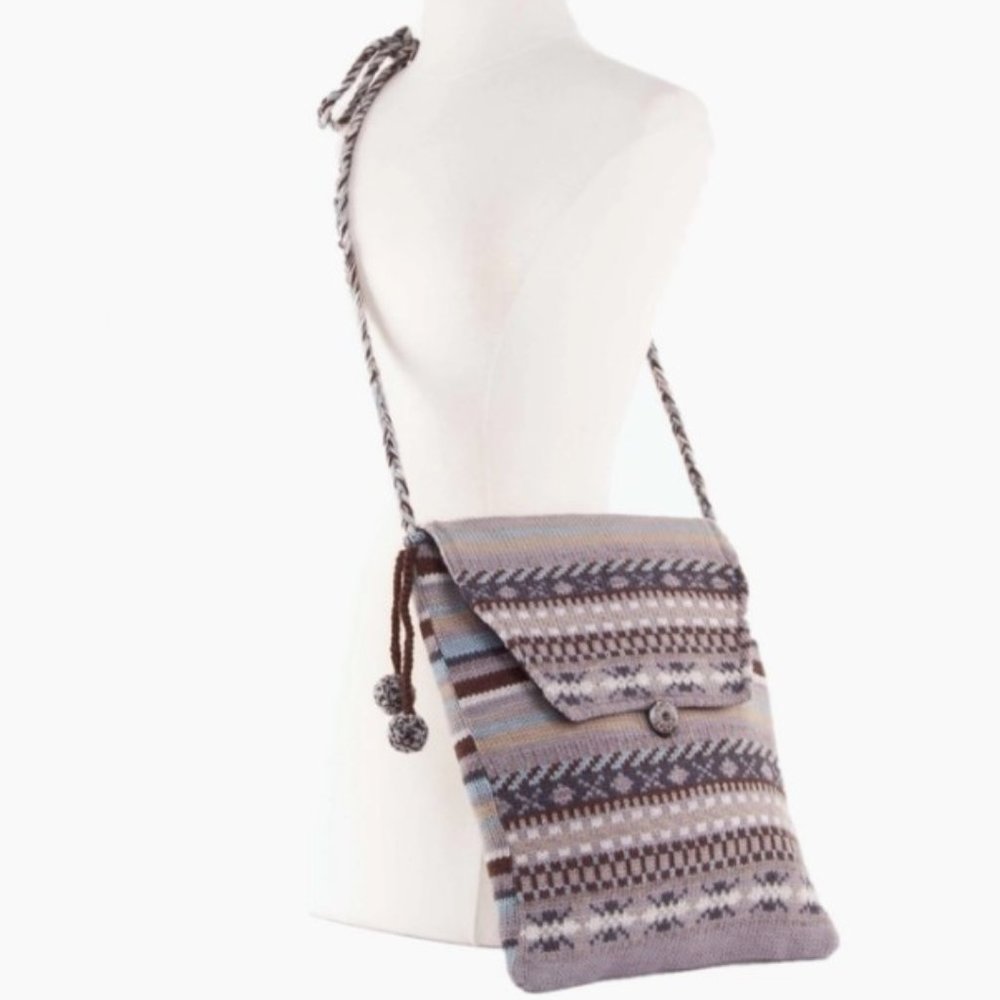 Freyja Handcrafted Wool Knit Handbag Grey